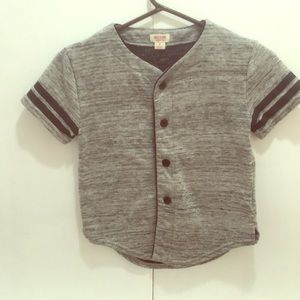 Baseball jersey style button shirt